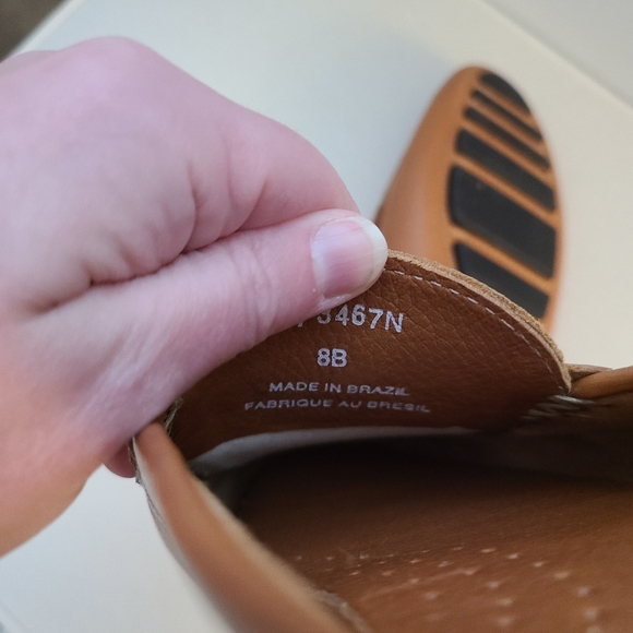 Saks Fifth Avenue Brown Leather Slip On  Mules - Picture 5 of 8